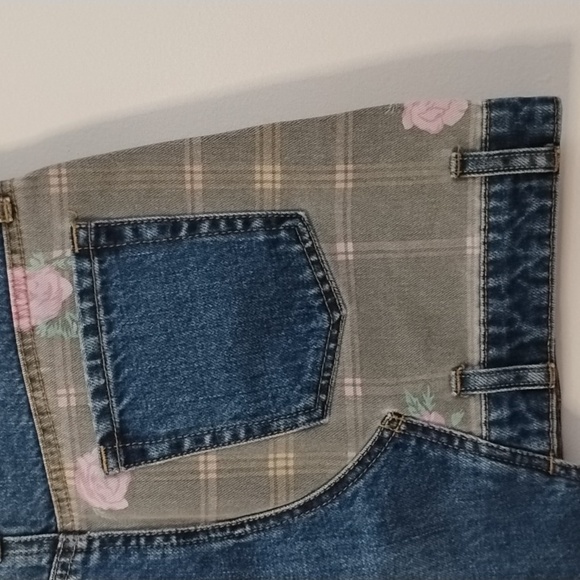 BDG Urban Outfitters Patchwork Mini Denim Skirt with Floral and Plaid Details XS - Picture 10 of 15